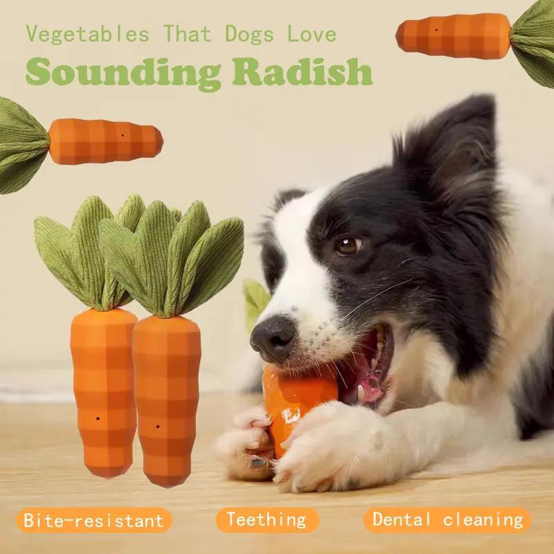 Rubber Carrot Dog Toy For Chewing Dogs, For Training And Cleaning, Durable Interactive Toy For Puppies And Medium-sized Dogs