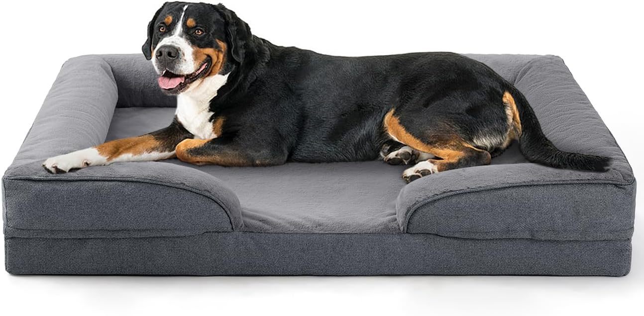 Large Dog Orthopedic Dog Sofa Supportive Foam Pet Mattress Washable And Removable Cover Egg Cell Foam Waterproof Lining Multiple Colors And Sizes Available