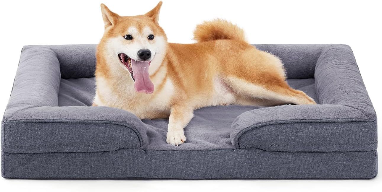 Large Dog Orthopedic Dog Sofa Supportive Foam Pet Mattress Washable And Removable Cover Egg Cell Foam Waterproof Lining Multiple Colors And Sizes Available