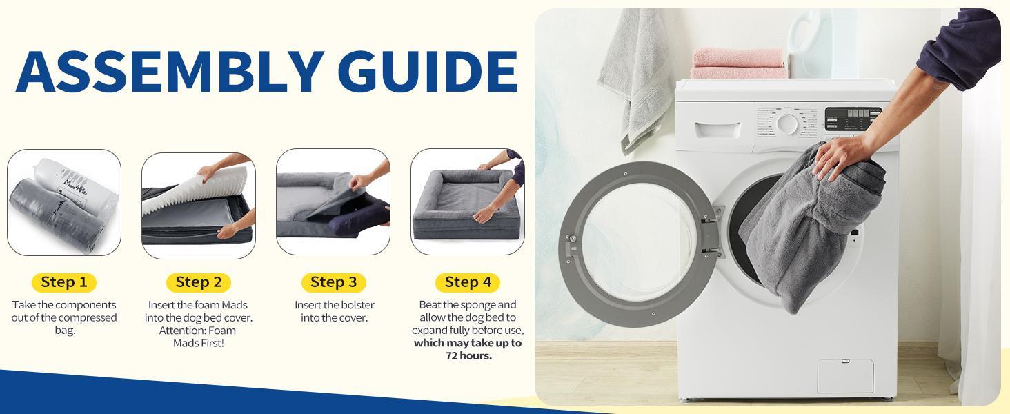 Large Dog Orthopedic Dog Sofa Supportive Foam Pet Mattress Washable And Removable Cover Egg Cell Foam Waterproof Lining Multiple Colors And Sizes Available