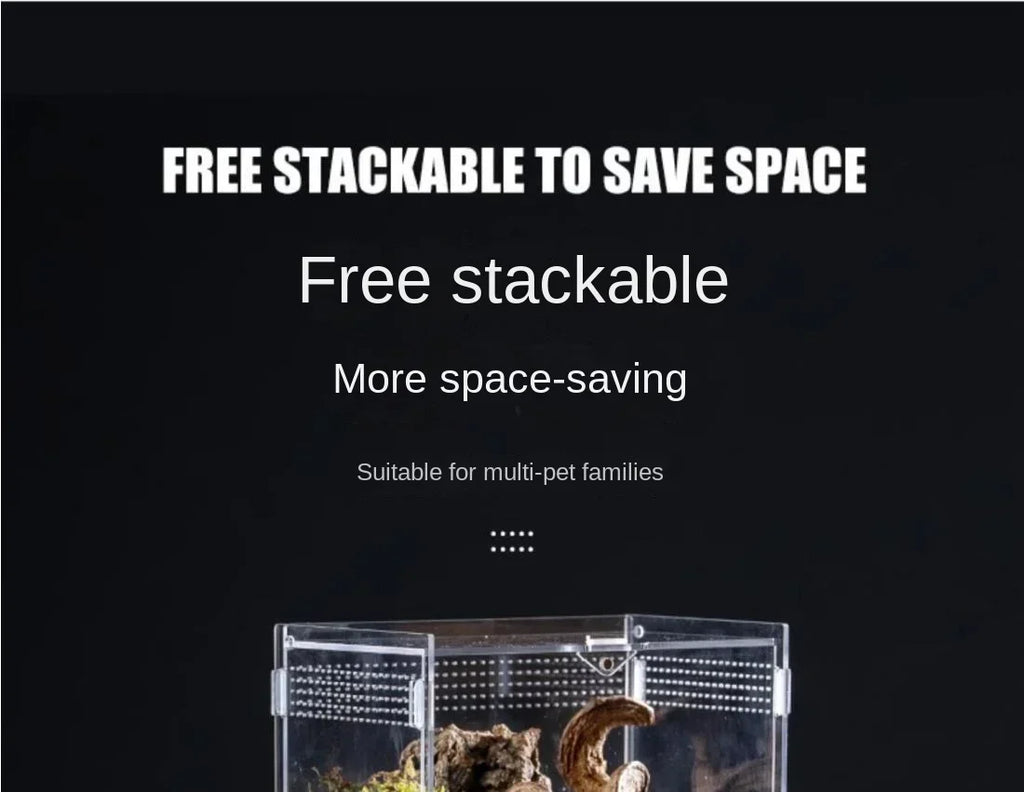 Reptile Habitat Terrarium Breeding Box Acrylic Case Nano Arboreal Tarantula Enclosure Spider Scorpion Bearded Dragon Habitat