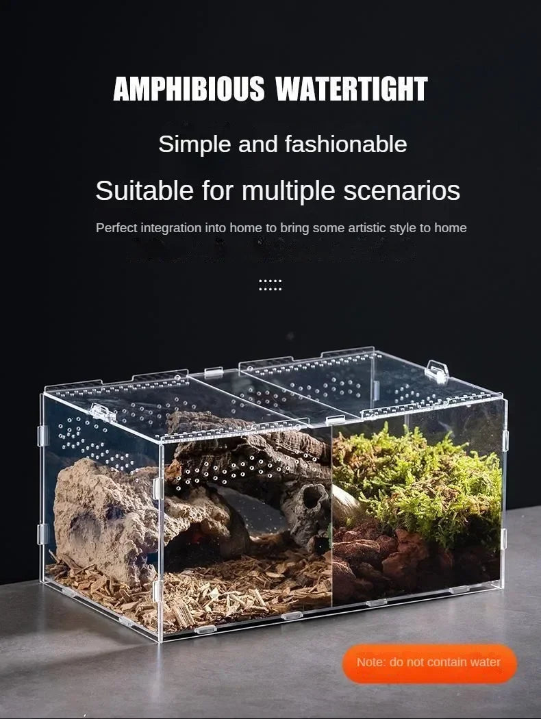 Reptile Habitat Terrarium Breeding Box Acrylic Case Nano Arboreal Tarantula Enclosure Spider Scorpion Bearded Dragon Habitat