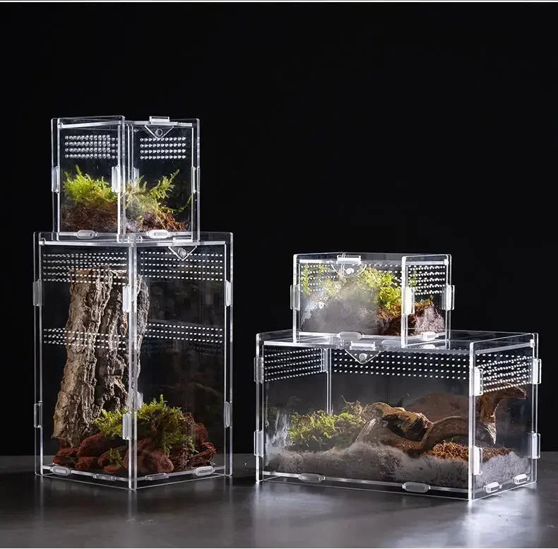 Reptile Habitat Terrarium Breeding Box Acrylic Case Nano Arboreal Tarantula Enclosure Spider Scorpion Bearded Dragon Habitat