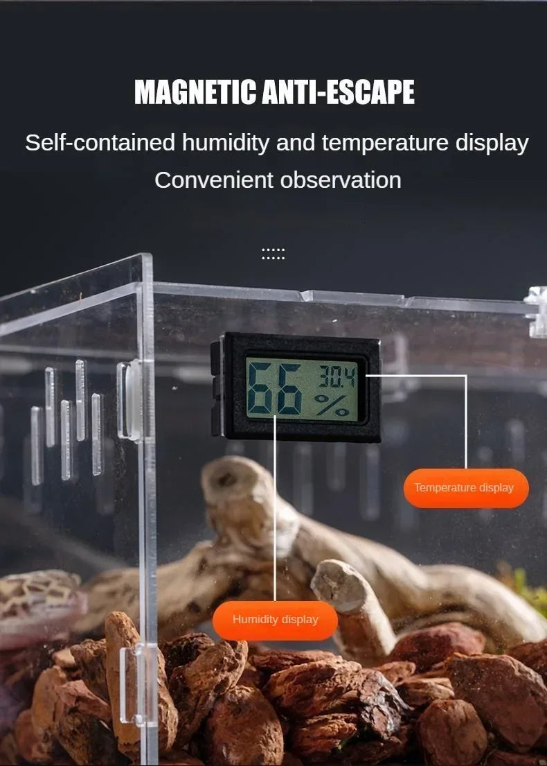 Reptile Habitat Terrarium Breeding Box Acrylic Case Nano Arboreal Tarantula Enclosure Spider Scorpion Bearded Dragon Habitat