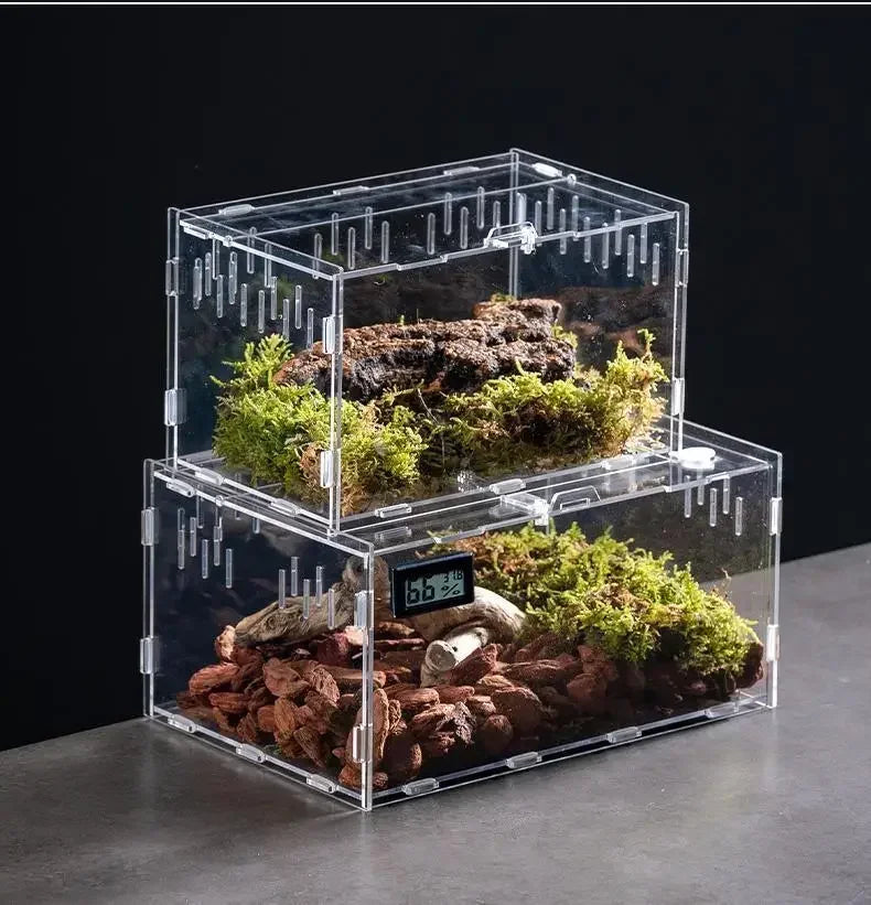 Reptile Habitat Terrarium Breeding Box Acrylic Case Nano Arboreal Tarantula Enclosure Spider Scorpion Bearded Dragon Habitat